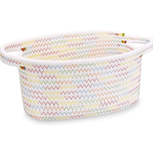 ABenkle Small Storage Basket - Mini Cotton Rope Woven Shelf Basket, Cute Tiny Boho Decorative Toy Storage Bin Gift