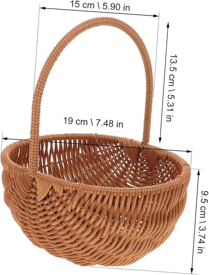 GLEAVI Rectangular Handwoven Easter Basket with Handle Cute Storage Holder for and Candy for Home Kindergarten Decoration Mini Craft Ornament
