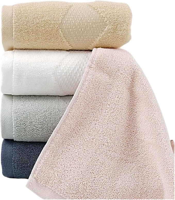 3 Pack Cotton Bath Towels, 34x74 Inches Soft Absorbent Face Towels for Home(Beige)