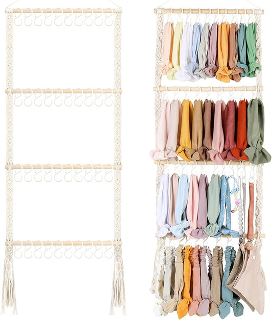 POVETIRE Headband Holder Head Bands Organizer for Girls, Baby Headbands Hair Accessories Organizer Storage Wall Hanging Decor for Nursery Toddler Girls Room