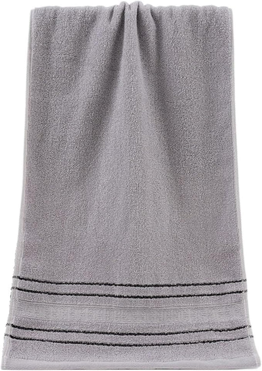 3 Pack Jacquard Cotton Towels, 32-Ply Soft Bath & Face Towels, 34x74 Inches(Grey)