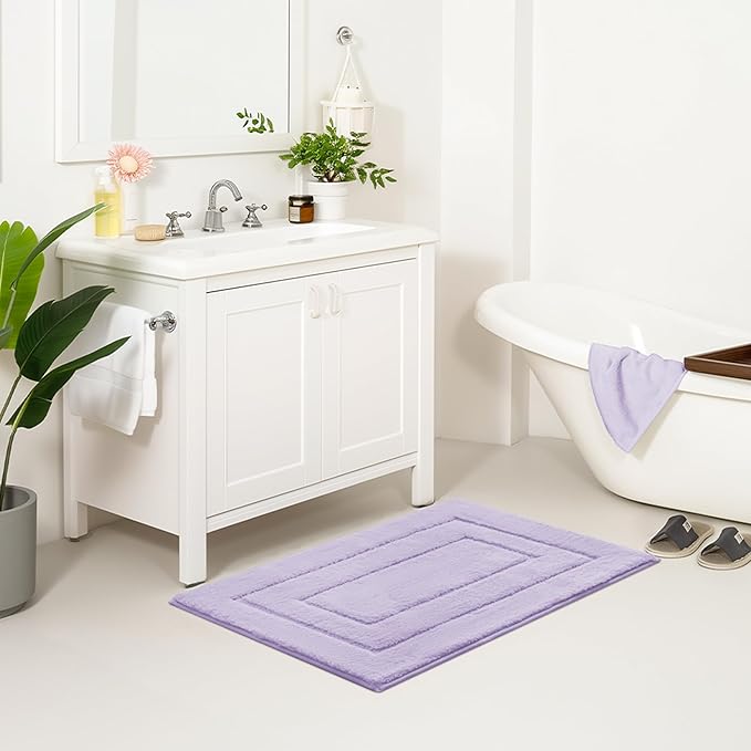 GRANNY SAYS Bathroom Rugs Non Slip, 24" x 36", Bath Rugs for Bathroom Washable, Bath Mats for Floor, Microfiber Bath Mat for Tub, Absorbent Bath Rugs for Shower Room, Lavender