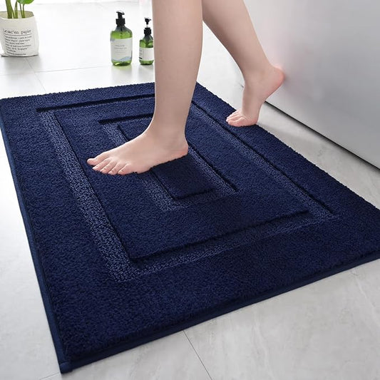 HOMORE Bathroom Runner Rug 24x36 Inch, Navy Blue Non Slip Bath Rug Thick Soft and Absorbent Microfiber Bathroom Mat, Washable Plush Bath Runner Rugs Carpet for Shower Floor