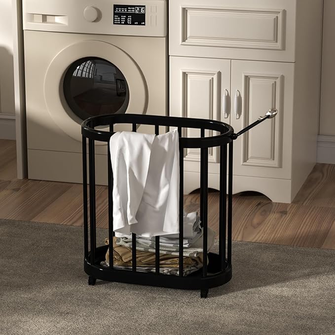 Rolling Laundry Basket with Wheels, Portable Hamper