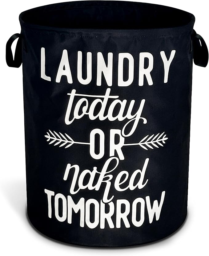 Wash Today Laundry Basket Foldable Oxford Cloth Funny Tote Bag Laundry Hamper Clothes Storage Bucket Organizer For Bathroom/Laundry Storage/Bedroom Storage Basket 17.7x13.7 Inch