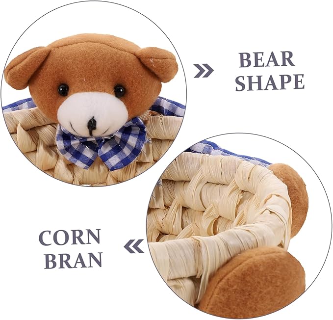 Sundries Woven Storage Basket Handwoven Decorative Container for Organizing Snacks Toys and Items Stylish and Corn Bran Material for Home Nursery Use