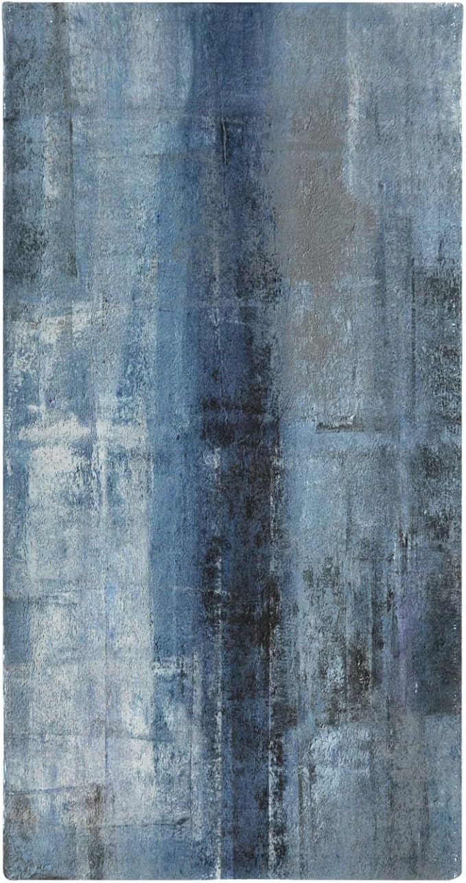 Hand Towels for Bathroom Set of 2 Vintage Navy Blue Grey Abstract Modern Art Painting Soft Absorbent Small Luxury Bath Towels Decorative Kitchen Guest Dish Towel for Gym,Spa,Hotel 28x14in