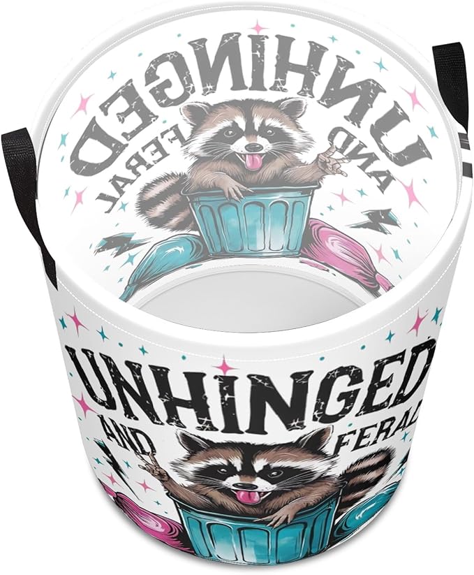 Unhinged And Feral Racoon Baby Laundry Hamper,kids laundry Basket,Waterproof Storage Bin for Bedroom,Clothes Organizer Basket,Toys Box,Room Decor