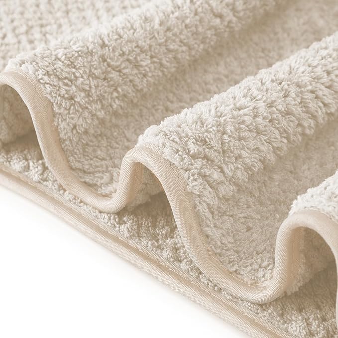 6 Piece Washcloth Set Set,100% Microfiber - Quick Dry, Thick, Soft, Plush and Highly Absorbent Luxury Hotel & Spa Bath Towel for Bathroom, Pack of 6, Khaki