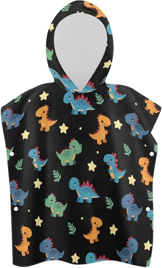 Hooded Bath Towels for Boy Girl Shower Beach Pool Dinosaur Stars Large Towel Wrap Ultra Absorbent Toddlers Shower Decorations for Babies Toddler Infant