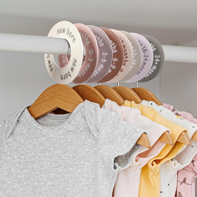 Baby Closet Dividers for Clothes Unisex Nursery Organizer Decor Clear Labels for Easy Sorting Fits Most Rods