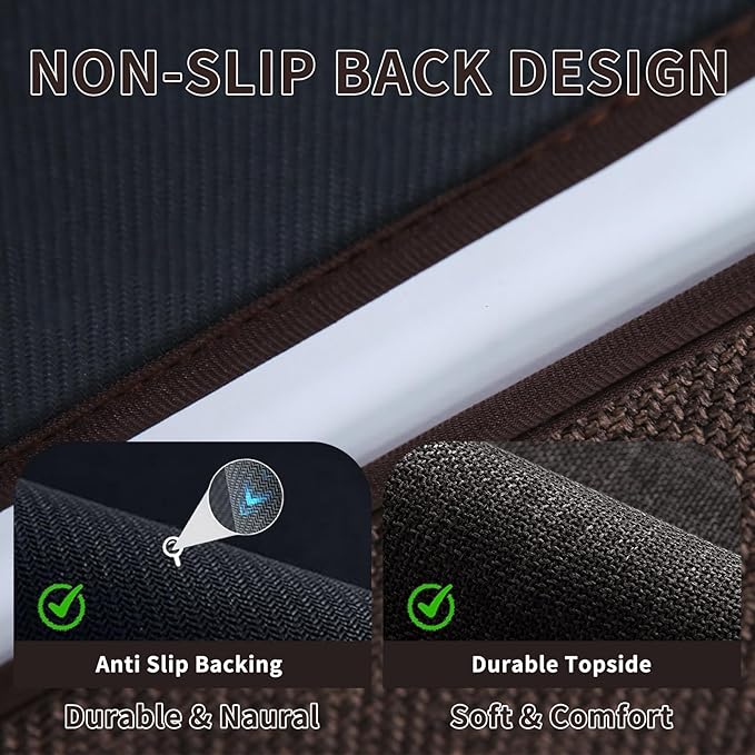 2 Pack Bathroom Rugs, Bath Mats for Bathroom Non Slip Washable, Quick Dry, Water Absorbing, Fits Under Door, Ultra Thin, Rubber Backing, Low Pile, Ideal for Shower, Sink,Coffee-24''x16''