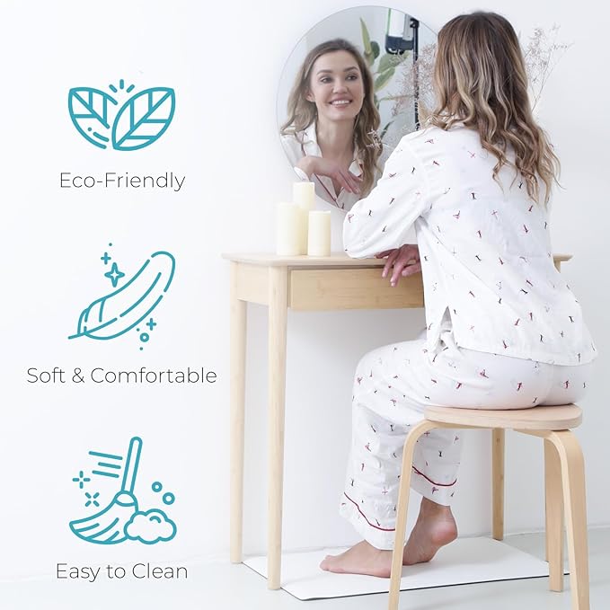 Homergy Bath Mat – Super‑Absorbent & Quick‑Dry with Non‑Slip Rubber Backing, Machine Washable & Odor Resistant – 20x32 in, White