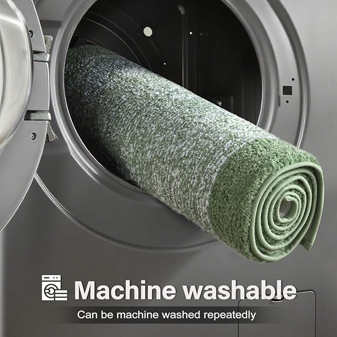 48x32 Large Bathroom Rugs Washable Non Slip, Green Bath Mat for Bathroom Floor Tub, Soft Absorbent Quick Dry Mats for Shower, Bathtub,Home Decor