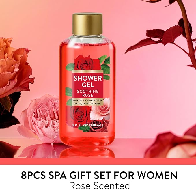 Spa Luxetique Gifts for Women 8pcs of Romantic Luxury Rose Gift Set for Women Bath and Body Works Gift Set Spa Gift for Womens Birthday Gift for Womens Mom Wife Girlfriend Valentines Day Gifts