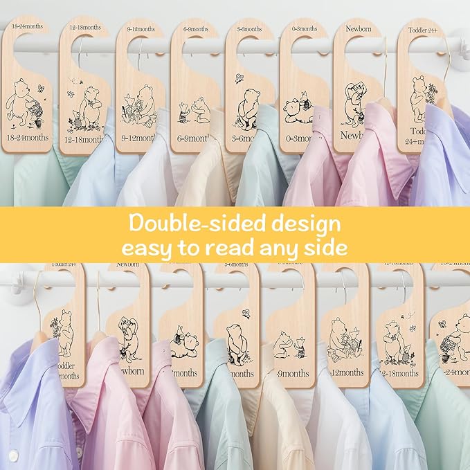 Baby Closet Divider -Nursery Decor Wardrobe Baby Closet Organizer,Daisy Design Nursery Decor Clothes Hanger Dividers for Sorting 8 from Newborn to 24+ Months