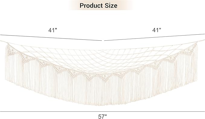 Mkono Stuffed Animal Hammock Corner Macrame Toy Storage Organizer with Tassels Boho Hanging Stuff Animals Net Large Capability Toys Display Holder for Nursery Kid Room Playroom, 2 Pieces