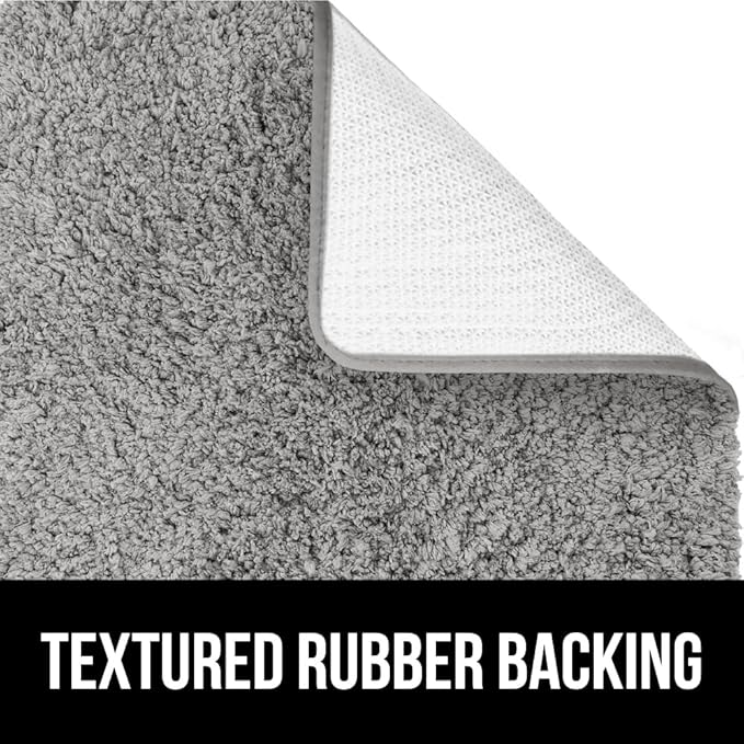 GORILLA GRIP Bathroom Rugs, Ultra Soft Absorbent Mat, Thick Plush Bath Rug, Machine Washable, Microfiber Quick Dry, Mats for Shower, Bathtub and Floor, Home Decor Accessories, 24x17, Grey