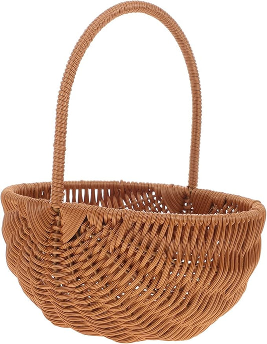 GLEAVI Rectangular Handwoven Easter Basket with Handle Cute Storage Holder for and Candy for Home Kindergarten Decoration Mini Craft Ornament