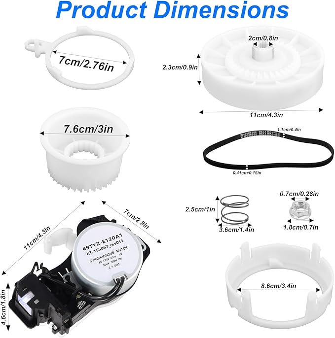 Upgraded W10913953 Washer Shift Actuator, W10721967 Pulley Clutch Kit & Drive Belt W10006384 Replaces 49TYZ-E120A1 W11481722 W10815026 MVWX655DW1