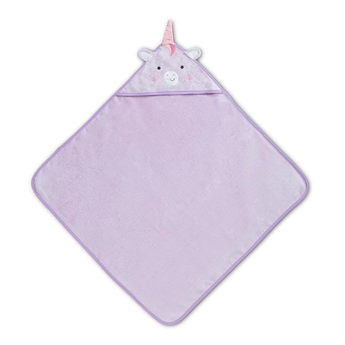 Delta Children Baby/Infant Hooded Bath Towel - Super Soft and Absorbent- Newborn Essential - Ideal Baby Registry/Shower Gift for Boys and Girls, Light Purple Unicorn