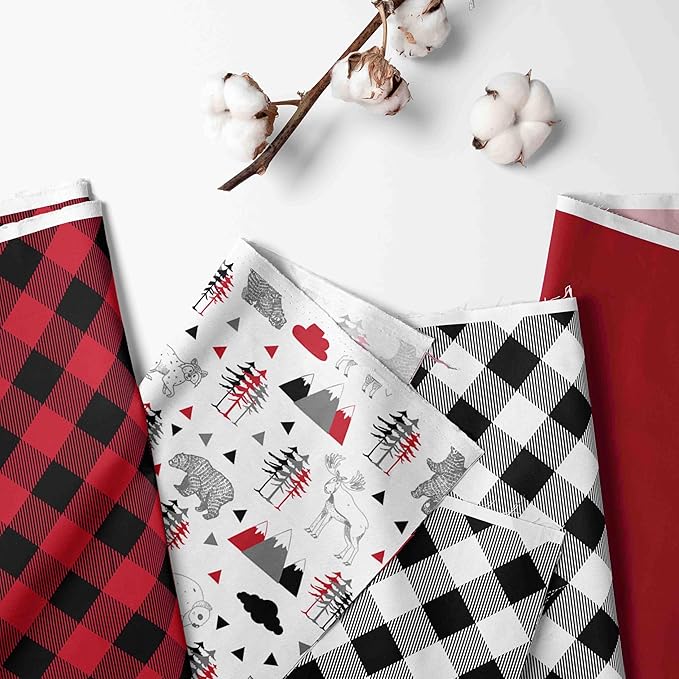 Bacati - Lumberjack Nursery Kids Storage Items, Red/Black/Grey Nursery Storage Caddy