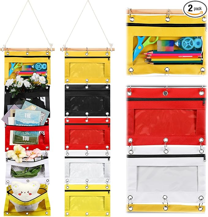 Abbylike 2 Pcs Fish Extender Hanging Pockets with 5 Pockets Cruise Gifts Hanging Bag Organizer Cruise Essentials 2026 for Door Decorations