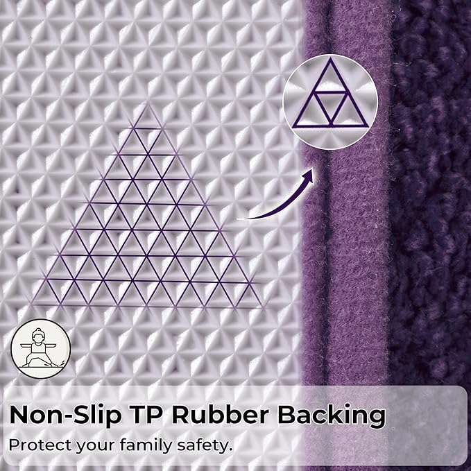 GRANNY SAYS Bathroom Rugs Sets 2 Piece,Soft Bath Mats for Bathroom, Bath Rugs Non Slip Washable, Absorbent Bath Rug for Tub,Shower and Toilet, Bath Mat Set (Purple, 20" x 32" + 16" x 24")
