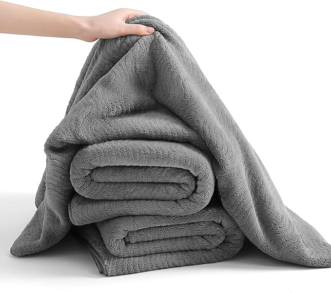 8 Piece Bath Towel Set Grey |2 Oversized Large Bath Sheet,2 Hand Towels,4 Washcloths| Ultra Soft Cozy Bath Towel Set for Bathroom Hotel Gym Spa,Highly Absorbent & Quick Dry Bathroom Towel Collections