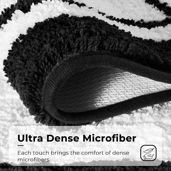 GRANNY SAYS Microfiber Bathroom Rugs Non Slip Washable, Water Absorbent Bathroom Mats for Tub Non Slip, Soft Bath Mats for Floor & Shower, Bath Rug, 16" x 24", Black Bath Rug