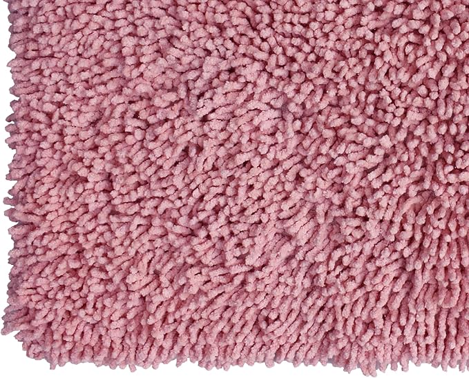Home Weavers Fantasia Collection 100% Cotton Toilet Lid Cover, 18"x18" Pink – Soft, Absorbent, Washable Bathroom Lid Cover, Non-Slip, Fits Standard & Elongated Toilet Lids