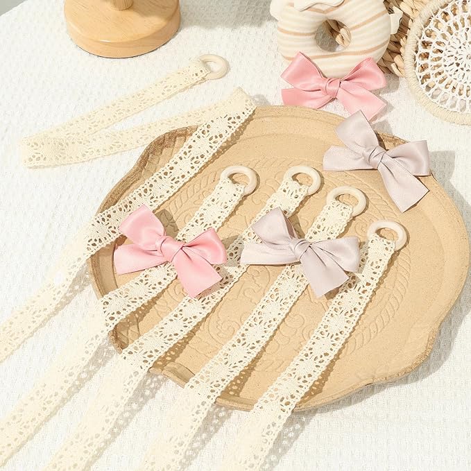 POVETIRE 6PCS Hair Bow Organizer, Clips Storage Holder for Girls, Baby Headband Accessories Display Wall Hanging for Nursery Decors
