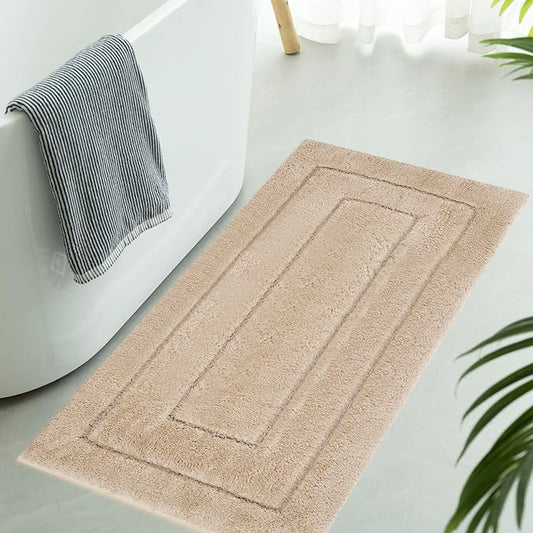 GRANNY SAYS Bathroom Rug Mat, Bath Mats for Bathroom Non-Slip, 24" x 48", Super Soft and Water Absorbent, Microfiber Bath Rugs, Machine Wash Dry, Large Bath Rugs for Bath Floor, Khaki