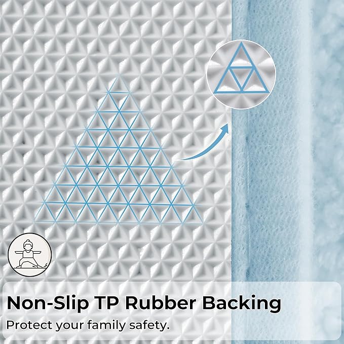 GRANNY SAYS Bathroom Rugs Sets 2 Piece,Soft Bath Mats for Bathroom, Bath Rugs Non Slip Washable, Absorbent Bath Rug for Tub,Shower and Toilet, Bath Mat Set (Ivory, 20" x 32" + 16" x 24")