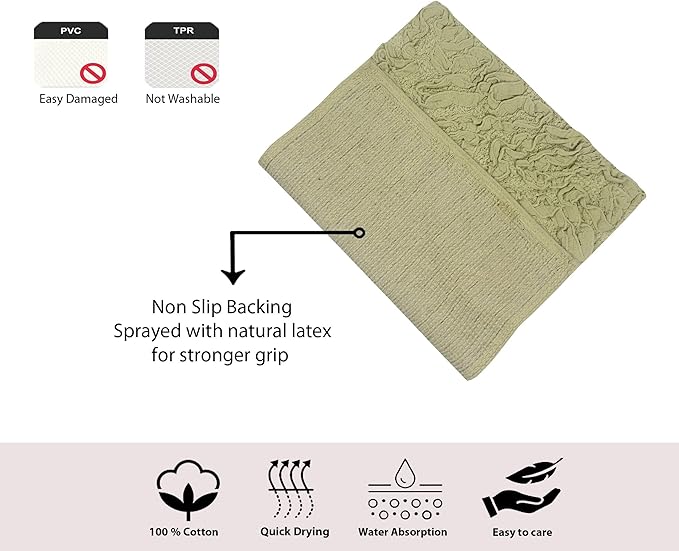 Home Weavers Bell Flower Toilet Tank Lid Cover – 10"x22", 100% Cotton, Tufted, Soft & Absorbent, Non-Slip, Machine Washable Bathroom Décor, Green