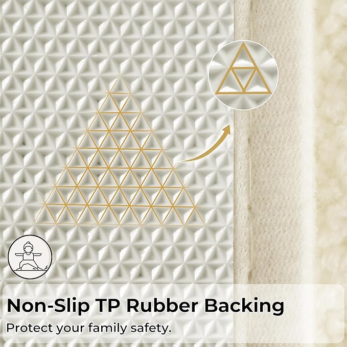 GRANNY SAYS Bathroom Rugs Non Slip, 24" x 48", Bath Rugs for Bathroom Washable, Bath Mats for Floor, Microfiber Bath Mat for Tub, Absorbent Bath Rugs for Shower Room, Ivory