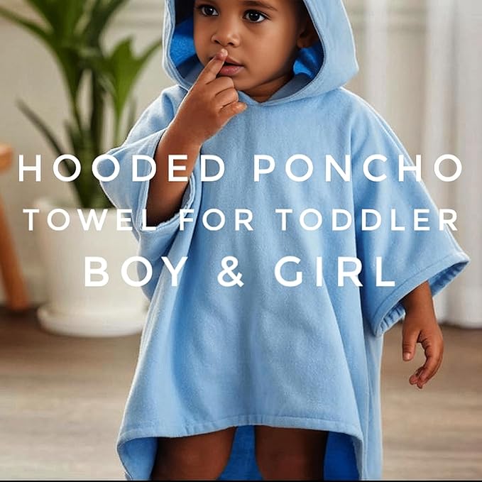 Hooded Poncho Towel for Toddler Boy & Girl - 100% Soft Organic Cotton, Absorbent, Breathable, Lightweight. Ideal for Bath, Pool, Beach 2-3T (Yellow, 2-3T)