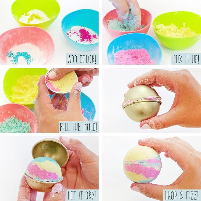 STMT Self-Love Club D.I.Y. Bath Bombs by Horizon Group USA, Create 5 Bath Bombs with Pastel Colors, Essential Oils & Clean Beauty Ingredients, DIY Bath Bomb Kit
