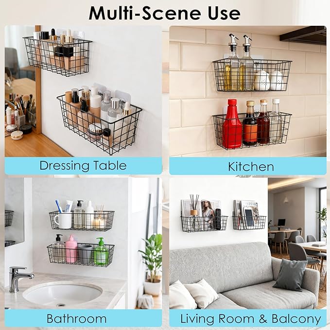 Hanging Bath Toy Storage Basket - 2 Pack Metal Bath Toy Holder with Hooks - Bathtub Toy Storage Organizer for Baby Bath Kids Shower Bathroom