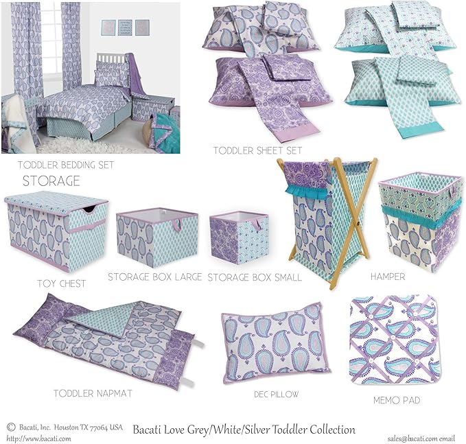 Bacati -Toy Chest Paisley Isabella Purple/Lilac/Aqua Girls