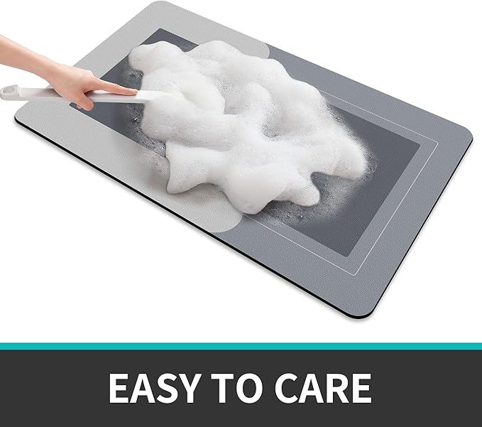 2Pcs Bathroom Mats and Toilet Rugs U Shaped Set, Non-Slip Quick-Dry Toilet Mat Bath Mat Rug for Tub, Shower and Bath Room 19.7"x31.5"+19.7"x23.6", Grey