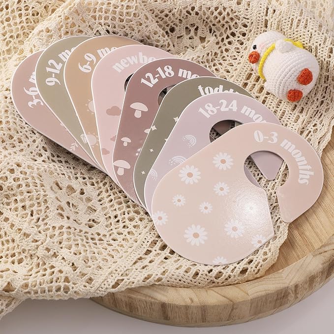 WSICSE Baby Closet Divider, Double-Sided Baby Clothes Organizer Nursery Decor Closet Dividers for baby Clothes 8 Designs from Newborn to 24 Month (Weather