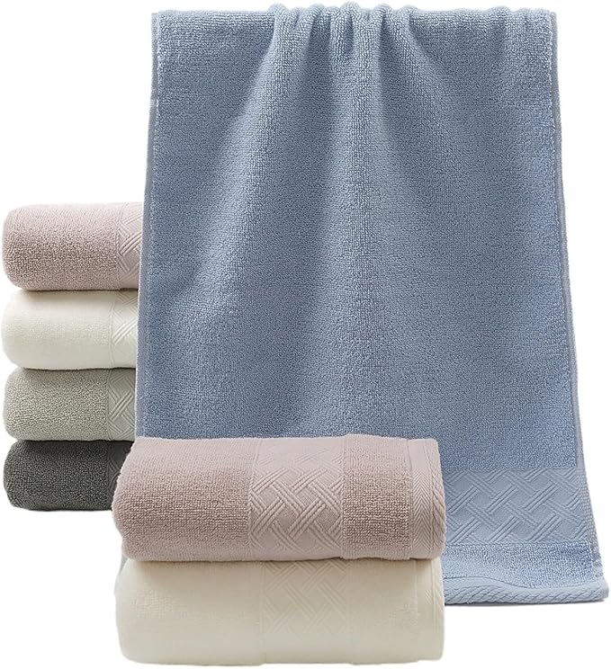 32-Ply Cotton Towels 3 Pack, Dense Loop Thick Absorbent Towels, Soft for Face & Bath(Coffee)