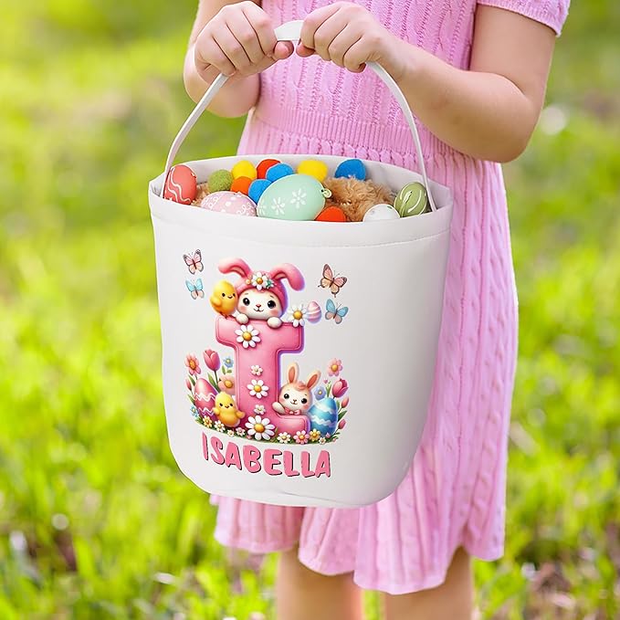 callie Personalized Easter Basket Stuffers, Custom Initial and Name on Basket Stuffers, Easter Bonus Gifts Brithday Gifts for Family Son Daughter (Cartoon Easter Basket)