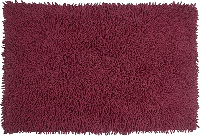 Home Weavers Fantasia Bath Rug 100% Cotton Bathroom Rugs Set, Washable Rug, Soft Cotton Extra Soft and Absorbent Bath Rug, Kitchen Mat, Bath Mat Set, Bath Floor Mat Non Slip, 24"x40" Rectangle, Red