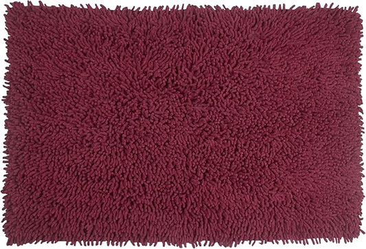 Home Weavers Fantasia Bath Rug 100% Cotton Bathroom Rugs Set, Washable Rug, Soft Cotton Extra Soft and Absorbent Bath Rug, Kitchen Mat, Bath Mat Set, Bath Floor Mat Non Slip, 24"x40" Rectangle, Red