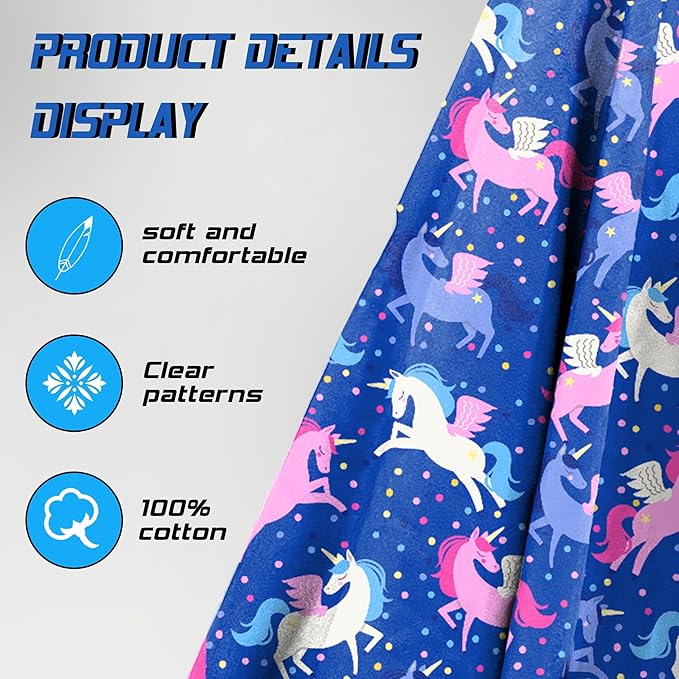 Hooded Towels for Kids -Toddler Beach Towel- Super Absorbent & Quick Dry 100% Cotton 35x60 Inch - to Kid Ages 3-12-Pink Unicorn Pattern Design