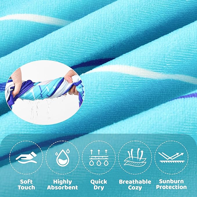 LOLANTA Hooded Towel for Kids Lightweight Swim Poncho Bath Pool Beach Toddler Towels Shark Towel Baby Gifts (Shark, 1-3T)