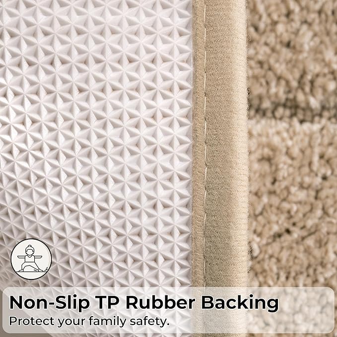 GRANNY SAYS Bathroom Rugs Sets 2 Piece,Soft Bath Mats for Bathroom, Bath Rugs Non Slip Washable, Absorbent Bath Rug for Tub,Shower and Toilet, Bathroom Mat Set (Beige, 20" x 32" + 16" x 24")