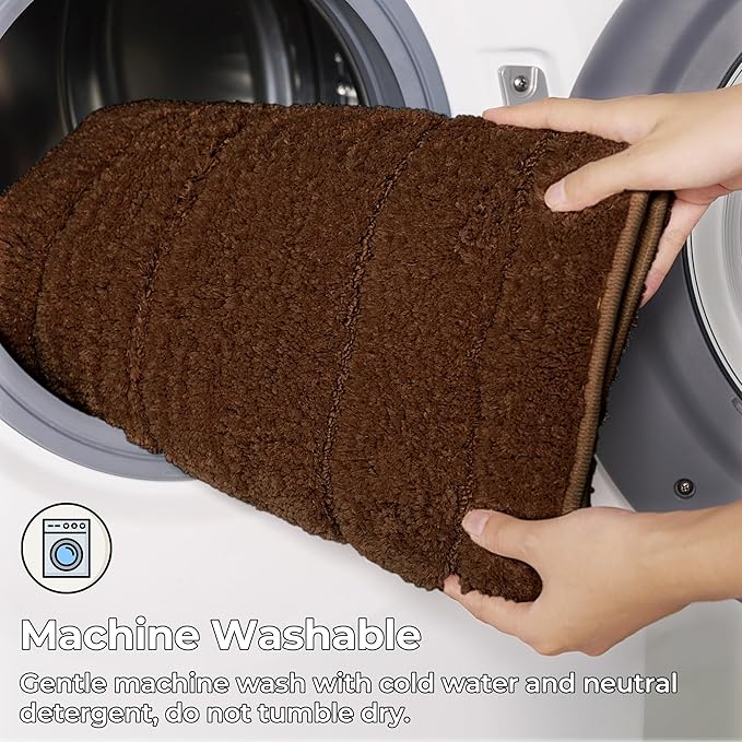 GRANNY SAYS Bathroom Rugs Non Slip 32" x 20", Bath Mats for Bathroom, Super Soft and Water Absorbent, Microfiber Washable Bath Rugs for Floor, Tub and Shower, Brown